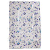 Bruidsbruiloft met bloemen voor mevrouw  medium cadeauzakje (Achterkant)