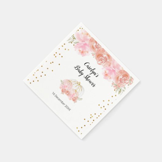 Bruidsbruiloft met bloemige pompoen servetten (Hoek)