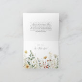 Bruidsbruiloft met wilde bloemen bedankkaart (Binnen)