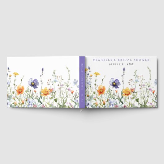 Bruidsbruiloft met wilde bloemen gastenboek (Volledig)