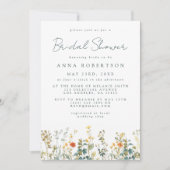 Bruidsbruiloft met wilde bloemen kaart (Voorkant)