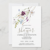Bruidsbruiloft met wilde bloemen uitnodiging (Voorkant)