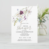 Bruidsbruiloft met wilde bloemen uitnodiging (Staand voorkant)