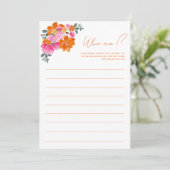 Bruidsbruiloft 'Wie ben ik' spelkaart met levendig Kaart (Staand voorkant)