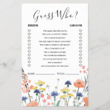 Bruidsbruiloft wildflower Raad Wie Game