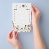 Bruidsbruiloft wildflower Raad Wie Game Flyer (Hand)