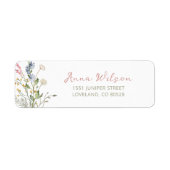 Bruidsbruiloft Wildflower Retouradres Etiket (Voorkant)