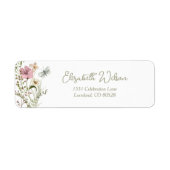 Bruidsbruiloft Wildflower Retouradres Etiket (Voorkant)