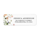 Bruidsbruiloft Wildflower Roze Bloemenlabel Etiket (Voorkant)