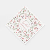 Bruidsbruiloft Wildflower Servetten - Roze (Hoek)