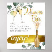 Bruidsbrunch Botanische Groene Mimosa Bar Bord Poster (Voorkant)
