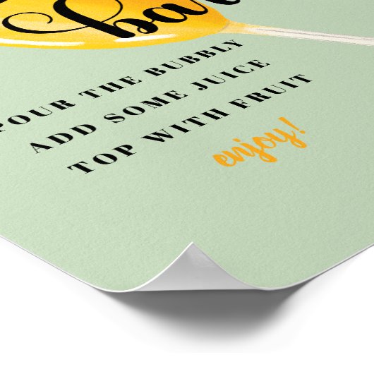 Bruidsbrunch Bruidsfeest | Mimosa Bar Bord Poster (Hoek)