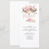 Bruidsbrunch, Bruidsuitnodiging, bloemig, elegant Menu (Voorkant / Achterkant)
