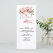 Bruidsbrunch, Bruidsuitnodiging, bloemig, elegant Menu (Staand voorkant)