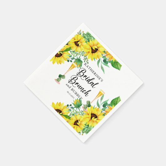 Bruidsbrunch & Bubbelscadeau Boho Zonnebloemen Servet (Hoek)