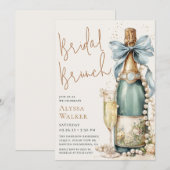 Bruidsbrunch Champagne Fles Kaart (Voorkant / Achterkant)