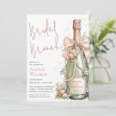 Bruidsbrunch Champagne Fles Kaart (Staand voorkant)