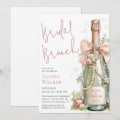 Bruidsbrunch Champagne Fles Kaart (Voorkant / Achterkant)