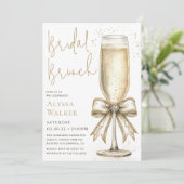 Bruidsbrunch champagneglas kaart (Staand voorkant)
