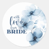 Bruidsbrunch Een Blauwe Liefde van de Bruid Ronde Sticker (Voorkant)