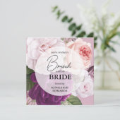 Bruidsbrunch Elegant  Mauve Bloemen Rozen Kaart (Staand voorkant)