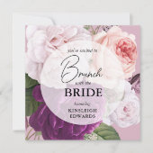 Bruidsbrunch Elegant  Mauve Bloemen Rozen Kaart (Voorkant)