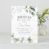 Bruidsbrunch Eucalyptus Groene Boho Rustiek Kaart (Staand voorkant)