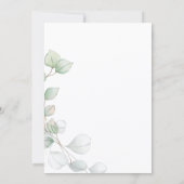 Bruidsbrunch Eucalyptus Groene Boho Rustiek Kaart (Achterkant)