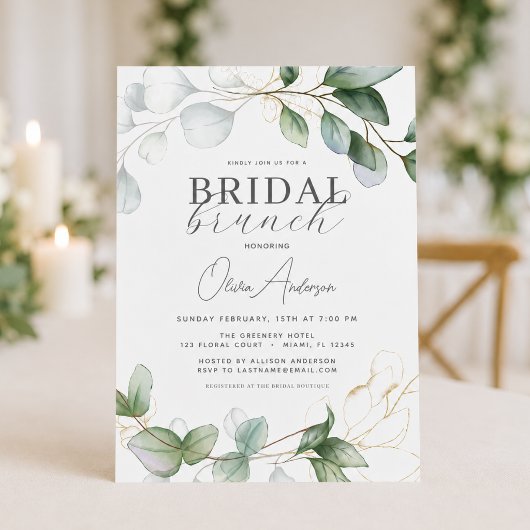 Bruidsbrunch Eucalyptus Groene Boho Rustiek Kaart