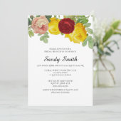 Bruidsbrunch met Pretty Roses Bloemen Kaart (Staand voorkant)