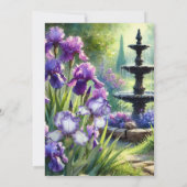 Bruidsbrunch Paarse Irissen Kaart (Achterkant)