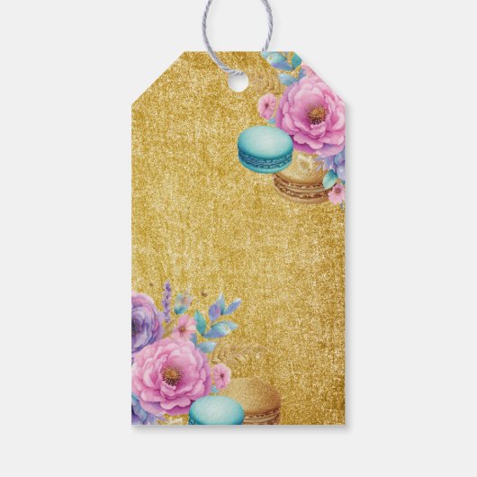 Bruidsbrunch Pastel Roze Glitter Goud Cadeaulabel (Achterkant)