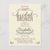 Bruidsbrunch Roos Douche Uitnodiging Briefkaart (Voorkant)