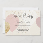 Bruidsbrunch, Roze, Goud, Balloon Vrijgezellenfees Kaart (Voorkant)