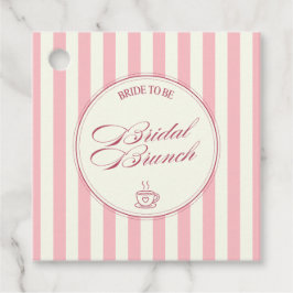 Bruidsbrunch Roze Strepen Vintage Cafe Bruiloft Bedankjes Labels