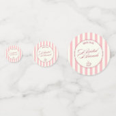 Bruidsbrunch Roze Strepen Vintage Cafe Bruiloft Confetti (Achterkanten)