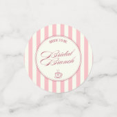 Bruidsbrunch Roze Strepen Vintage Cafe Bruiloft Confetti (Kleine voorkant)