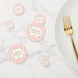 Bruidsbrunch Roze Strepen Vintage Cafe Bruiloft Confetti