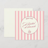 Bruidsbrunch Roze Strepen Vintage Cafe Bruiloft Kaart (Voorkant / Achterkant)