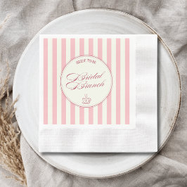 Bruidsbrunch Roze Strepen Vintage Cafe Bruiloft Servet