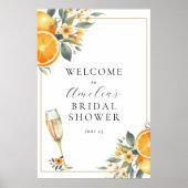 Bruidsbrunch Sinaasappel Trouwdouche Welkom Teken Poster (Voorkant)