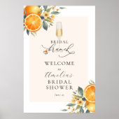 Bruidsbrunch Sinaasappel Trouwdouche Welkom Teken Poster (Voorkant)