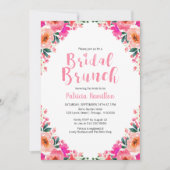 Bruidsbrunch uitnodigingen hete roze bloemen (Voorkant)