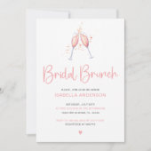 Bruidsbrunch Watercolor Roze Uitnodiging (Voorkant)
