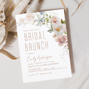 Bruidsbrunch Wildflower Boho Elegante douche Kaart