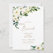 Bruidsbrunch Witte Bloemen Uitnodiging (Voorkant)