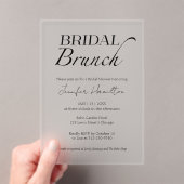 bruidsbrunch | Zwart-wit Vrijgezellenfeest Acryl Uitnodigingen (Insitu (Draagbaar))