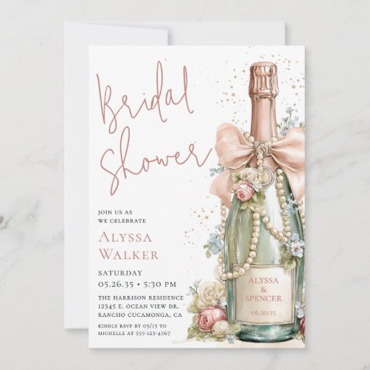 Bruidscadeau Champagne Fles Kaart (Voorkant)