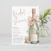 Bruidscadeau Champagne Fles Kaart (Staand voorkant)