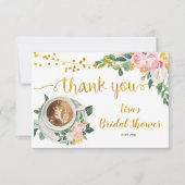 Bruidscadeau koffie liefde bruist bedanken auto bedankkaart (Voorkant)